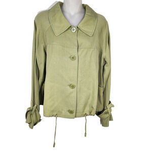 Soft Surroundings Idyllwild Jacket Womens Medium Tarragon Green Lightweight